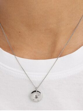 🐟 Mejuri Zodiac Pendant Necklakce ~ Pisces, Sterling Silver